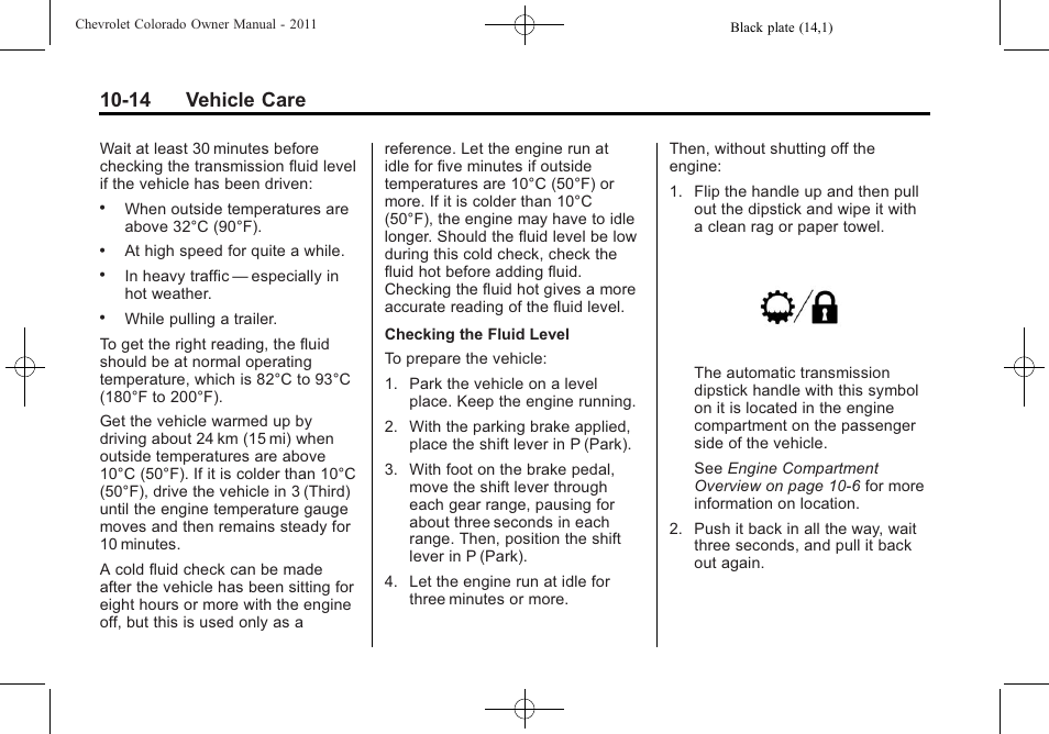 14 vehicle care | CHEVROLET 2011 Colorado User Manual | Page 260 / 394