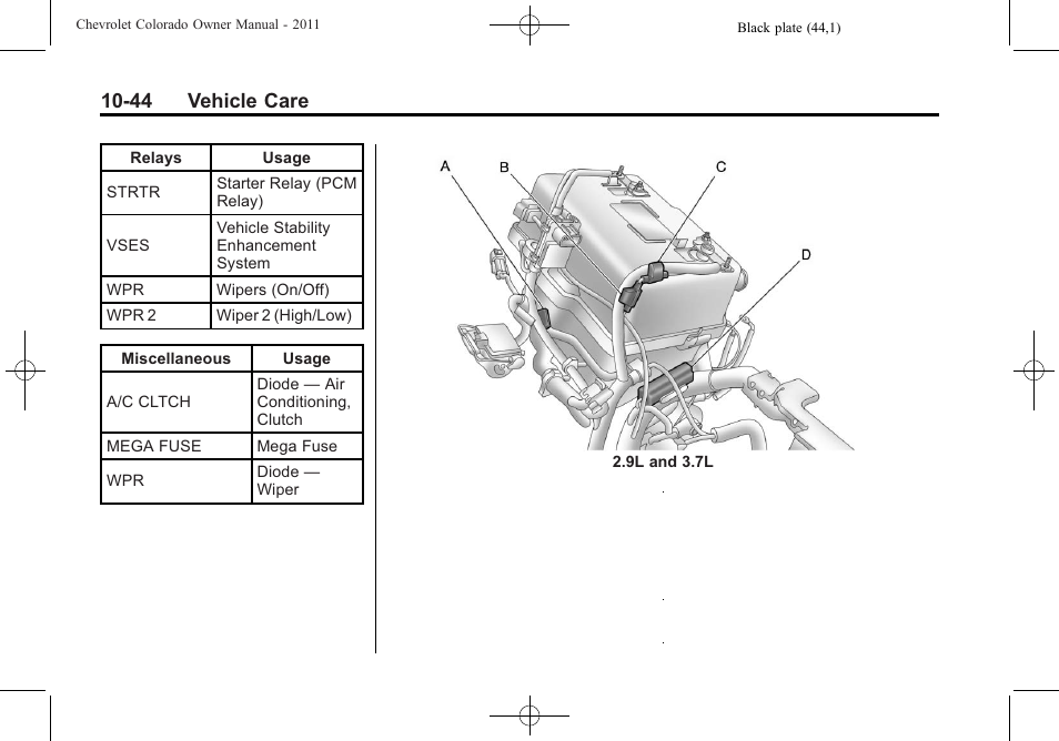 44 vehicle care | CHEVROLET 2011 Colorado User Manual | Page 290 / 394