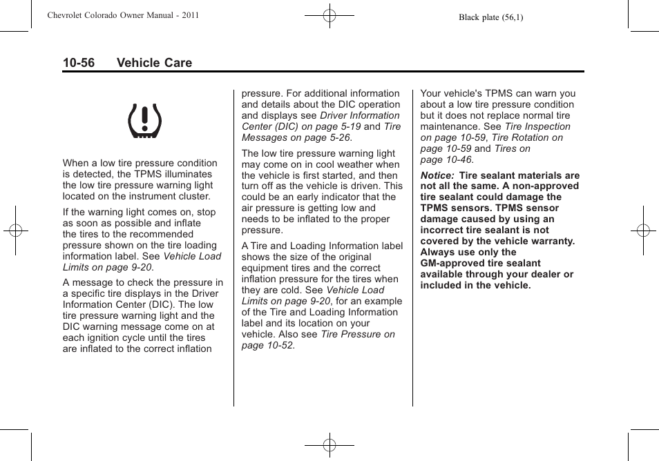 56 vehicle care | CHEVROLET 2011 Colorado User Manual | Page 302 / 394