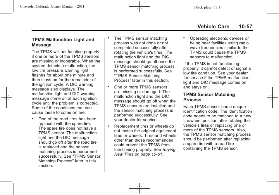 Vehicle care 10-57 | CHEVROLET 2011 Colorado User Manual | Page 303 / 394