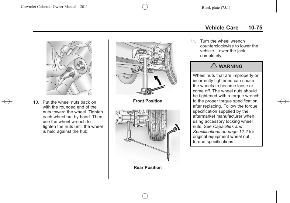 CHEVROLET 2011 Colorado User Manual | Page 321 / 394