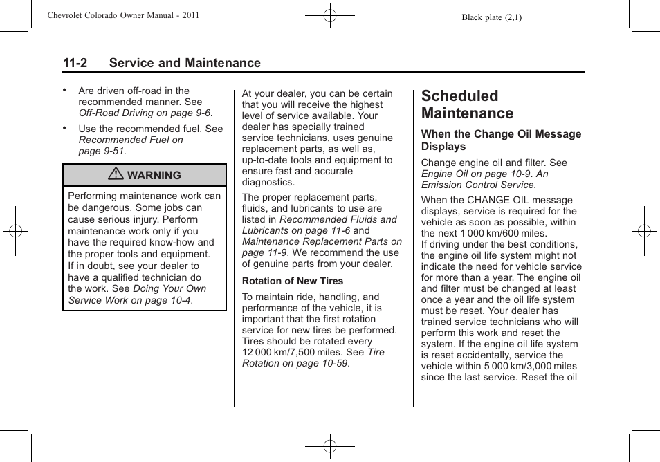 Scheduled maintenance, Scheduled maintenance -2, Maintenance | CHEVROLET 2011 Colorado User Manual | Page 348 / 394