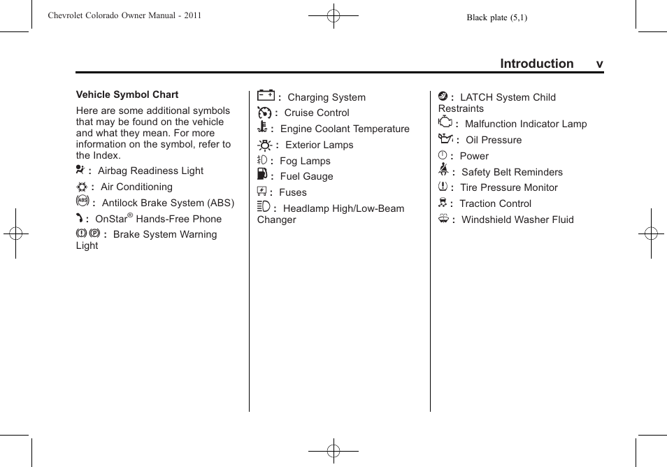 CHEVROLET 2011 Colorado User Manual | Page 5 / 394