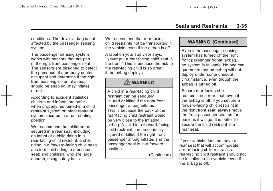 CHEVROLET 2011 Colorado User Manual | Page 77 / 394