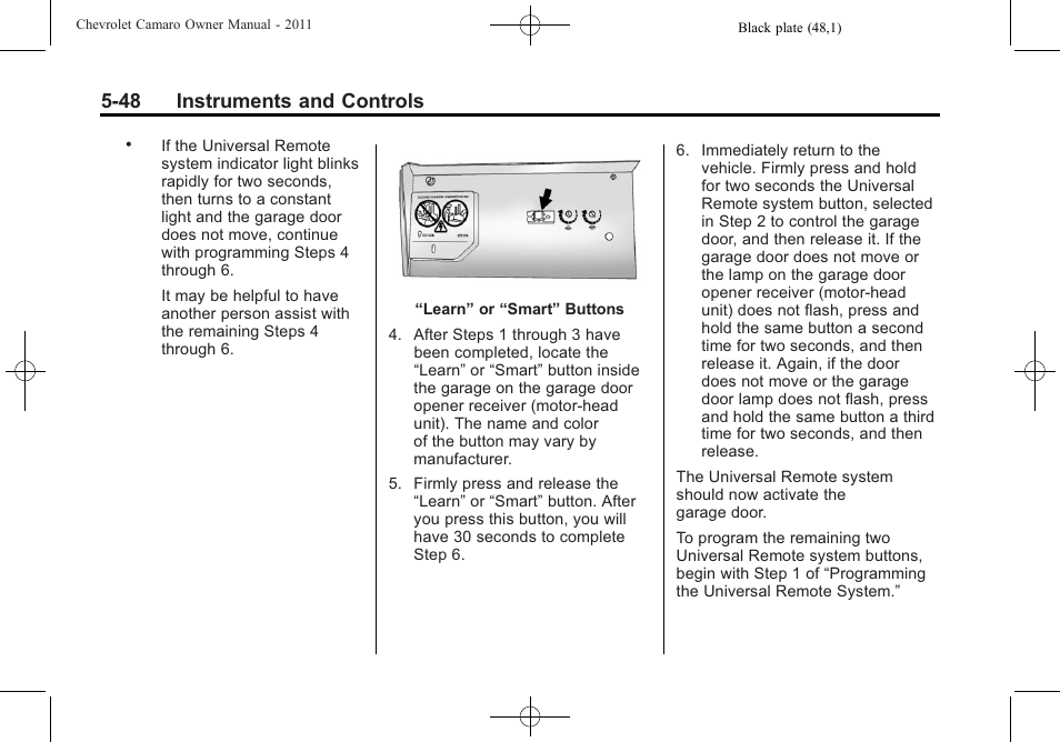 48 instruments and controls | CHEVROLET 2011 Camaro User Manual | Page 154 / 414