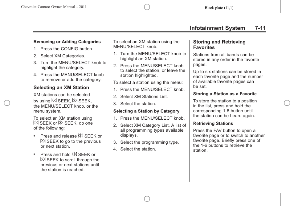 CHEVROLET 2011 Camaro User Manual | Page 175 / 414