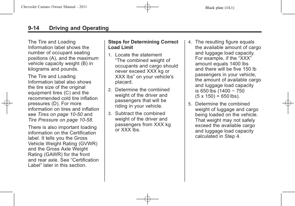 CHEVROLET 2011 Camaro User Manual | Page 216 / 414