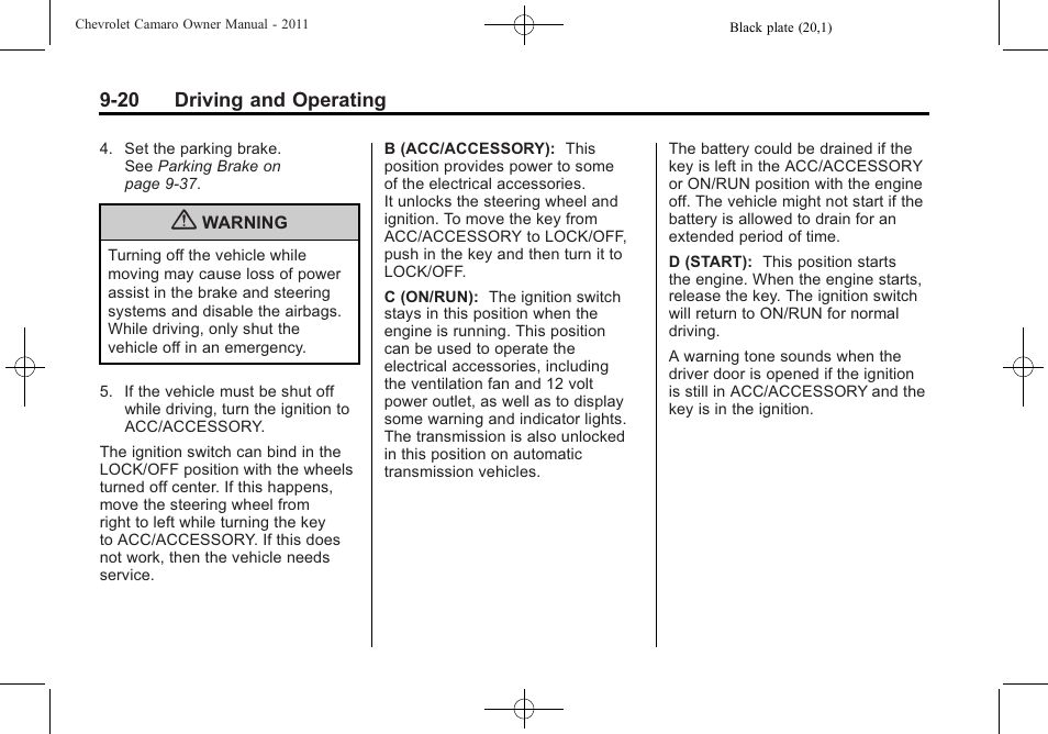 CHEVROLET 2011 Camaro User Manual | Page 222 / 414