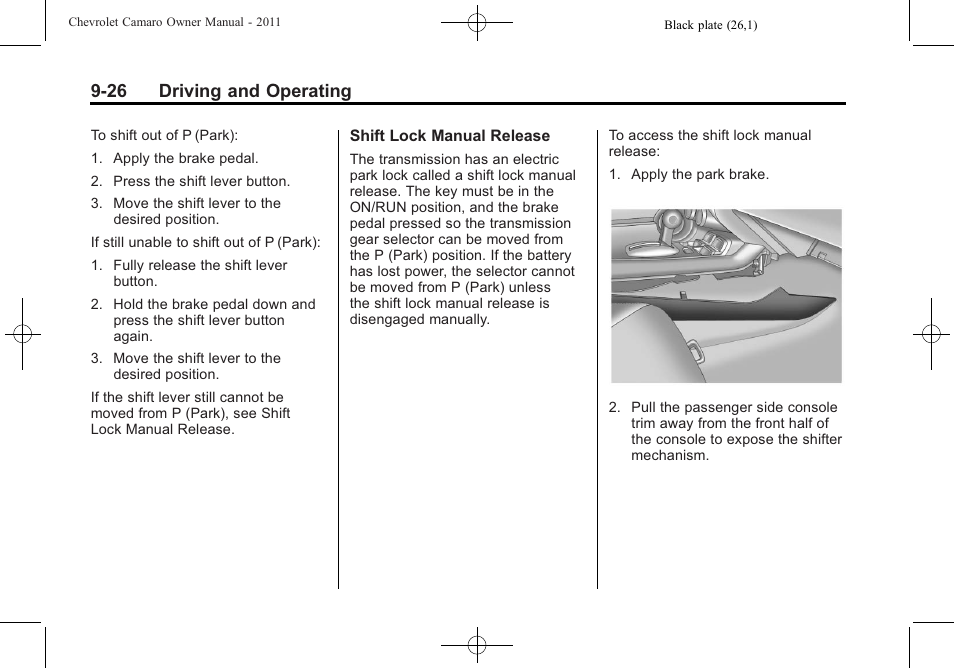 26 driving and operating | CHEVROLET 2011 Camaro User Manual | Page 228 / 414