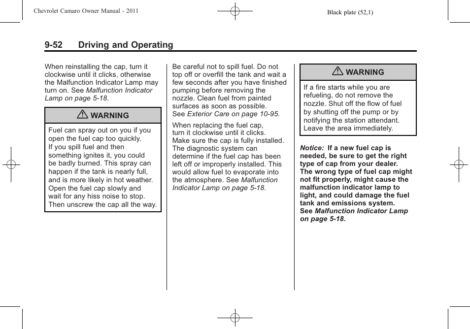 CHEVROLET 2011 Camaro User Manual | Page 254 / 414