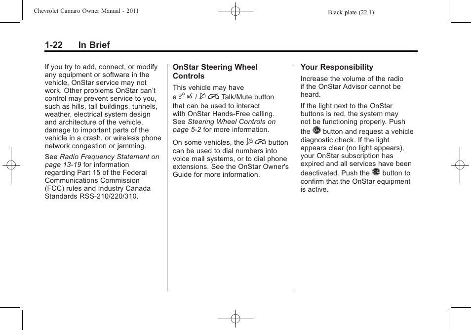 CHEVROLET 2011 Camaro User Manual | Page 28 / 414