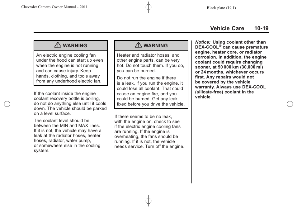 CHEVROLET 2011 Camaro User Manual | Page 281 / 414