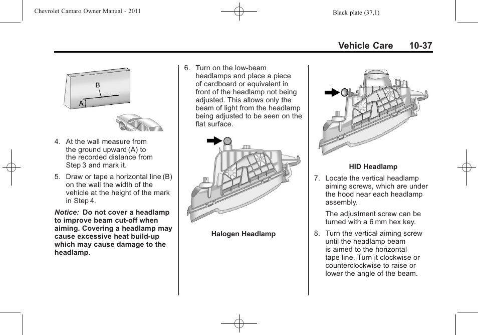 Vehicle care 10-37 | CHEVROLET 2011 Camaro User Manual | Page 299 / 414
