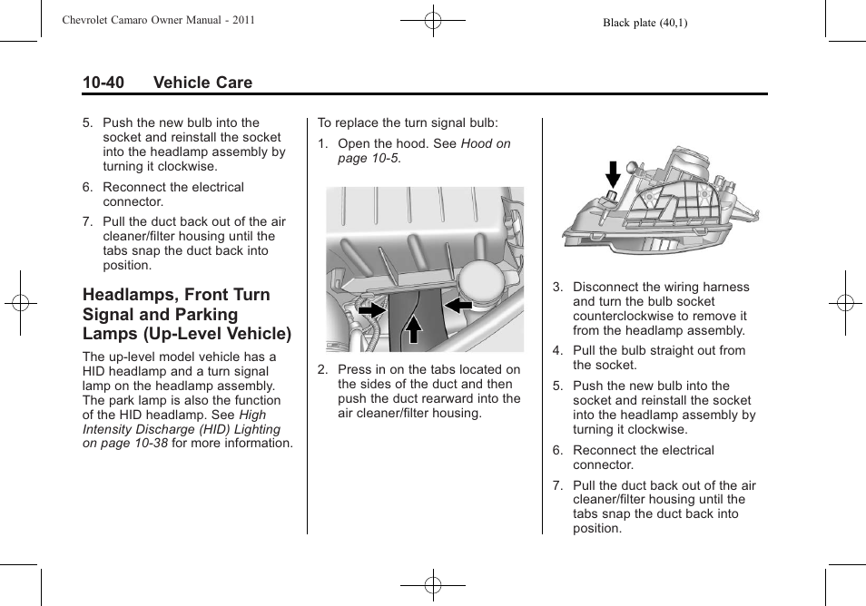 40 vehicle care | CHEVROLET 2011 Camaro User Manual | Page 302 / 414