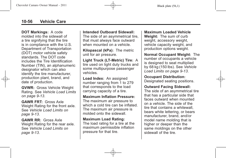 CHEVROLET 2011 Camaro User Manual | Page 318 / 414