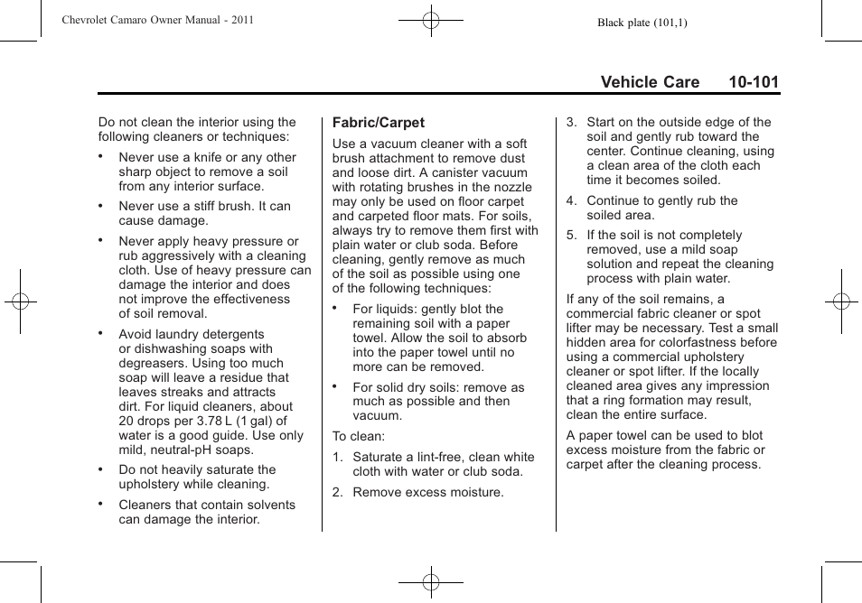 CHEVROLET 2011 Camaro User Manual | Page 363 / 414