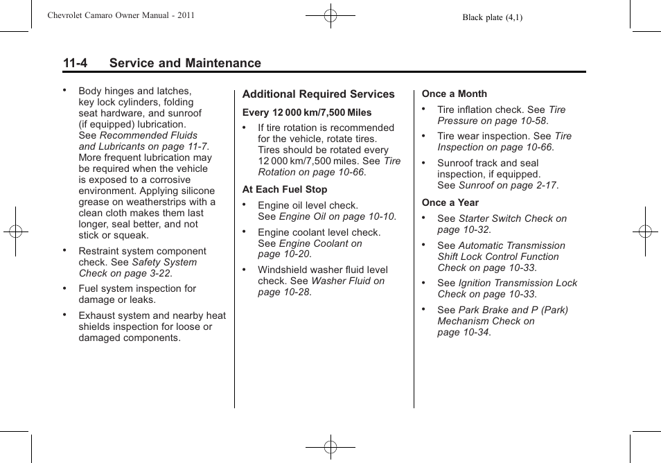 4 service and maintenance | CHEVROLET 2011 Camaro User Manual | Page 370 / 414