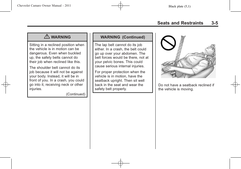 CHEVROLET 2011 Camaro User Manual | Page 51 / 414