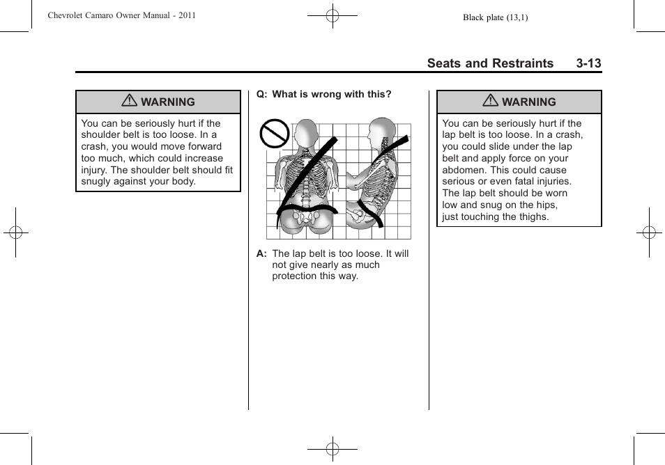 CHEVROLET 2011 Camaro User Manual | Page 59 / 414