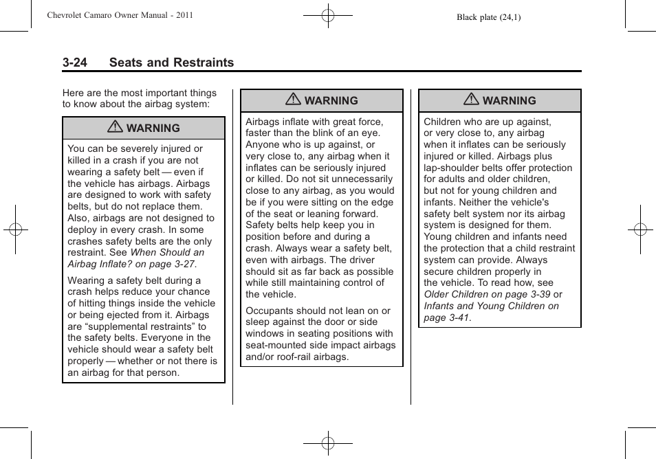 CHEVROLET 2011 Camaro User Manual | Page 70 / 414