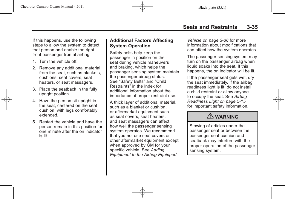 CHEVROLET 2011 Camaro User Manual | Page 81 / 414