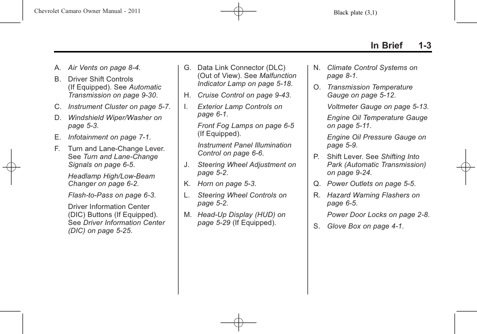 CHEVROLET 2011 Camaro User Manual | Page 9 / 414
