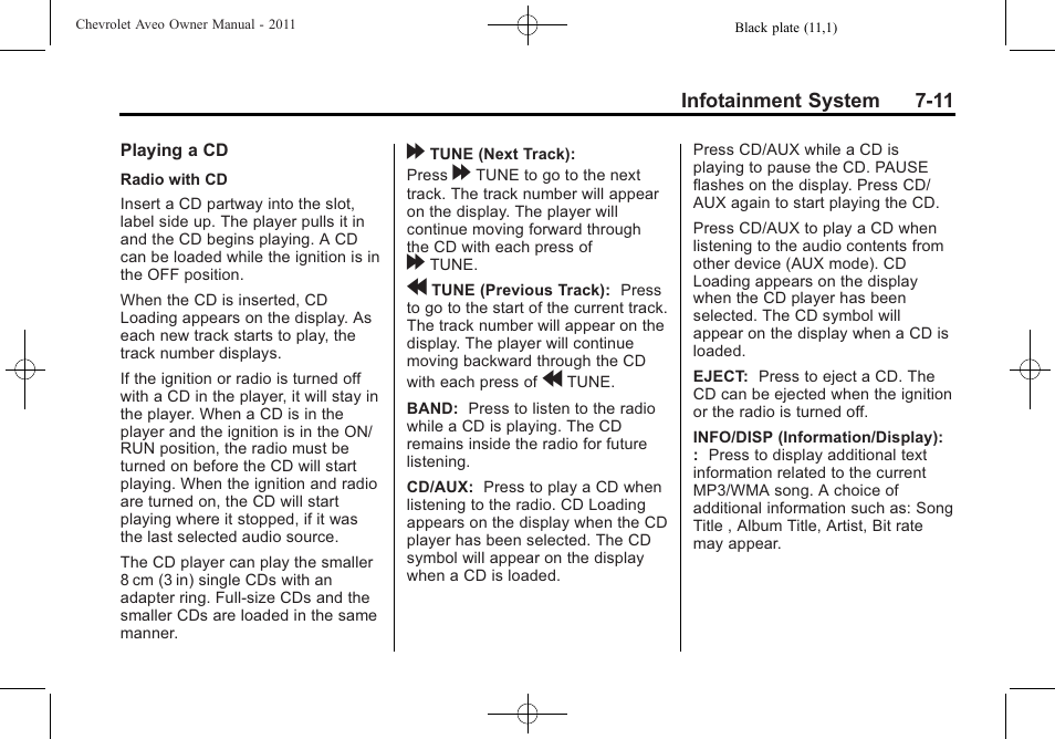 CHEVROLET 2011 Aveo User Manual | Page 151 / 328