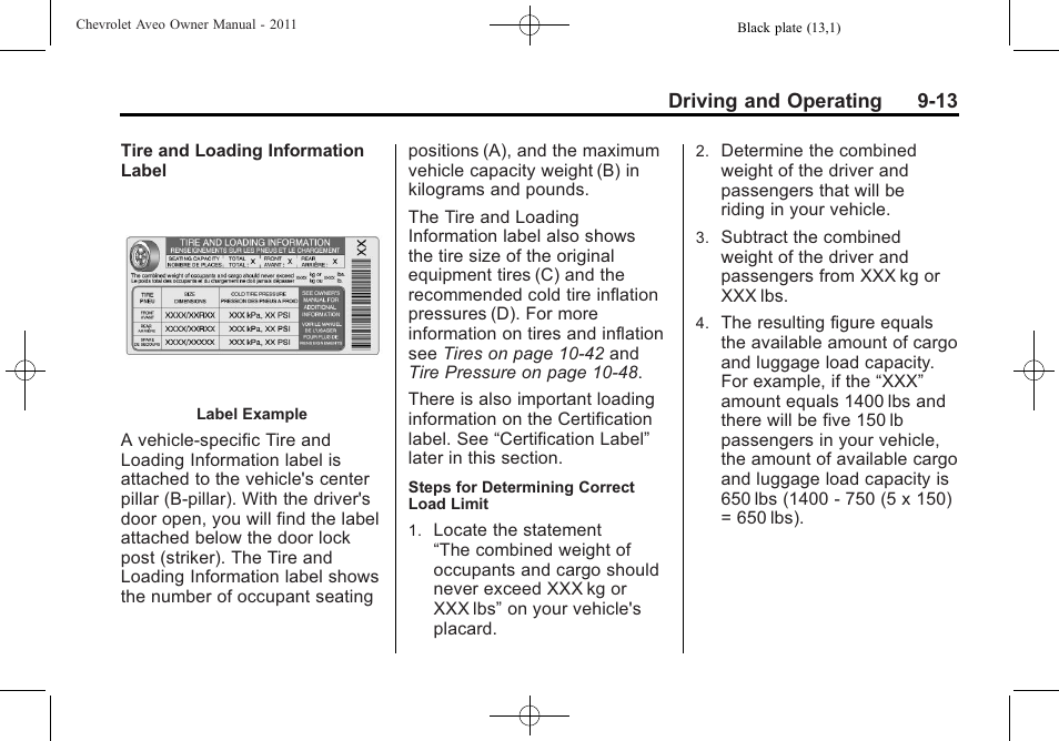 CHEVROLET 2011 Aveo User Manual | Page 175 / 328