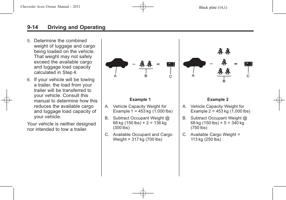 14 driving and operating | CHEVROLET 2011 Aveo User Manual | Page 176 / 328