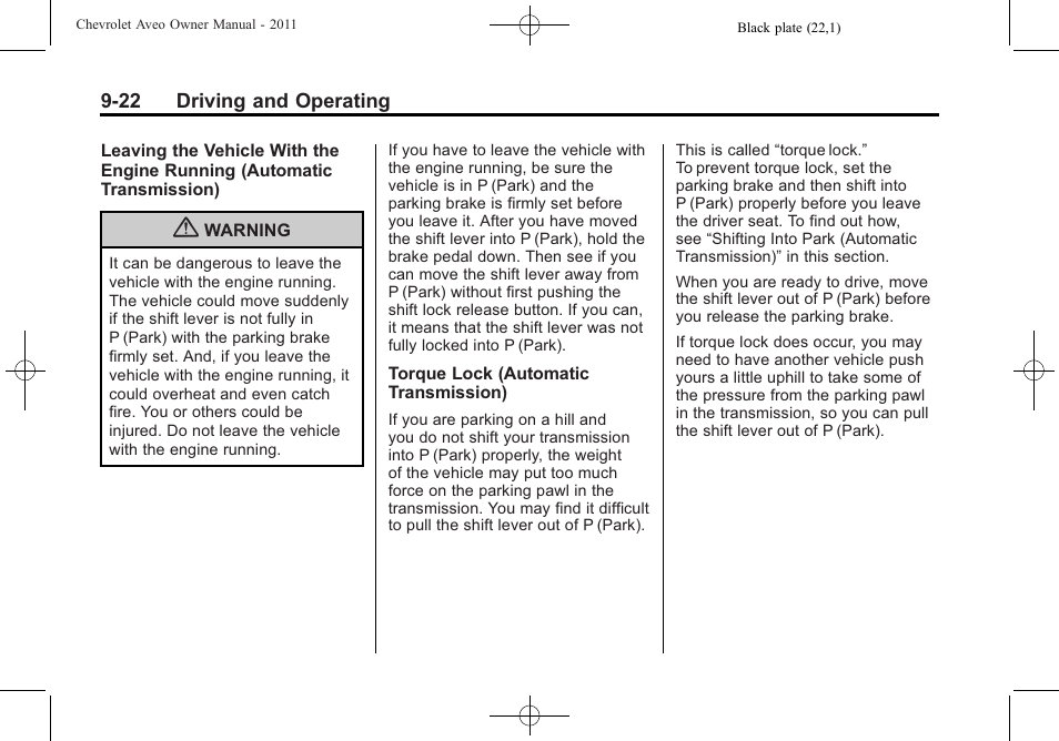 CHEVROLET 2011 Aveo User Manual | Page 184 / 328