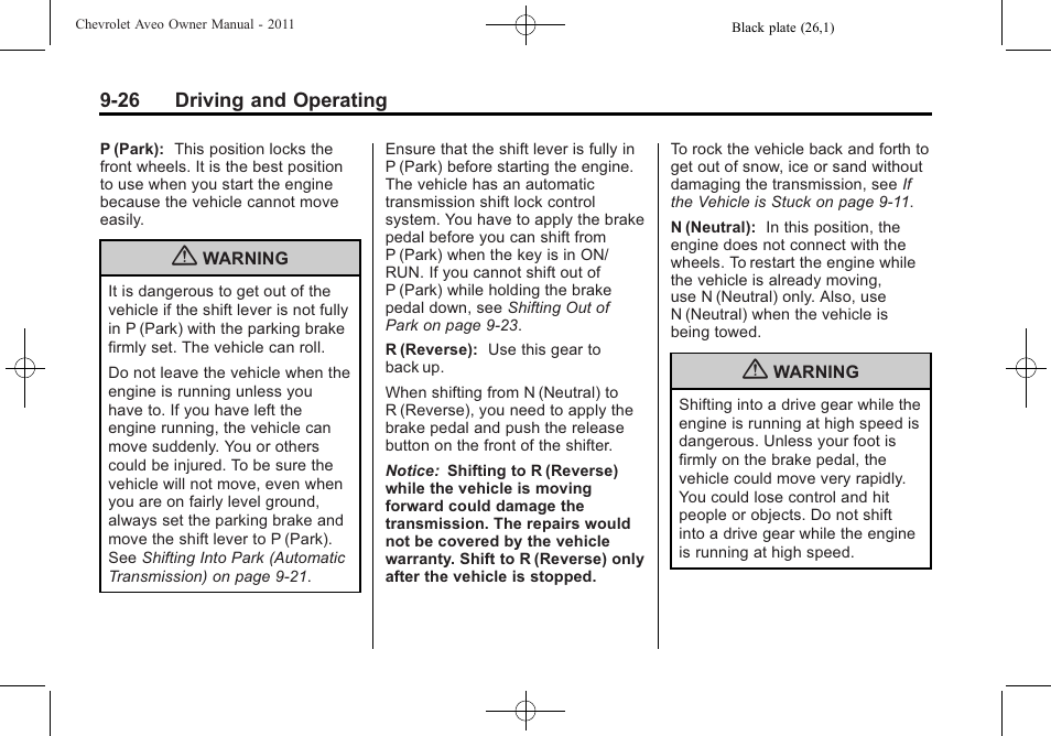 CHEVROLET 2011 Aveo User Manual | Page 188 / 328