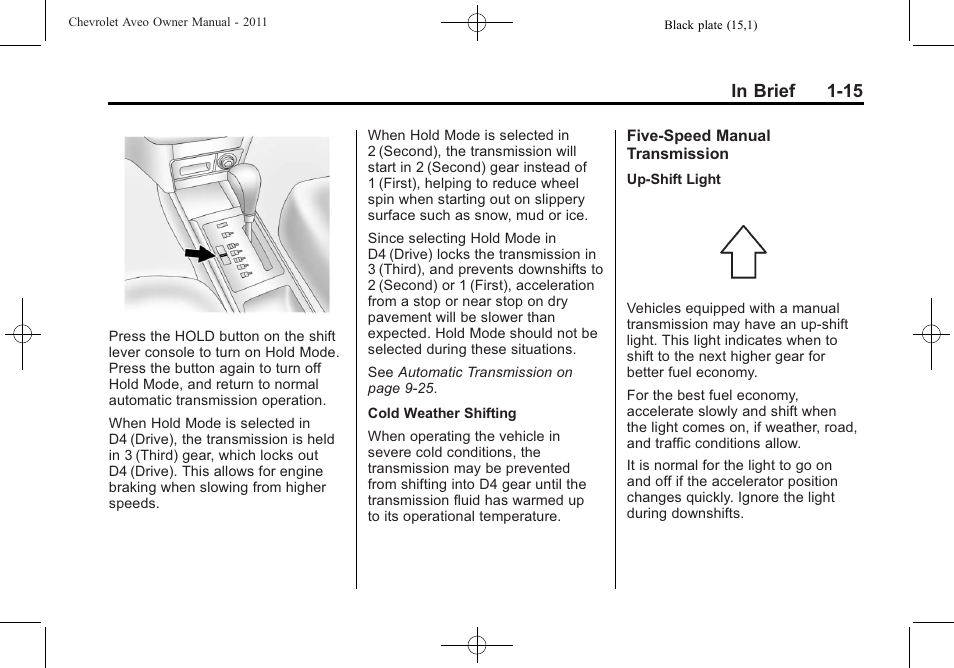 CHEVROLET 2011 Aveo User Manual | Page 21 / 328