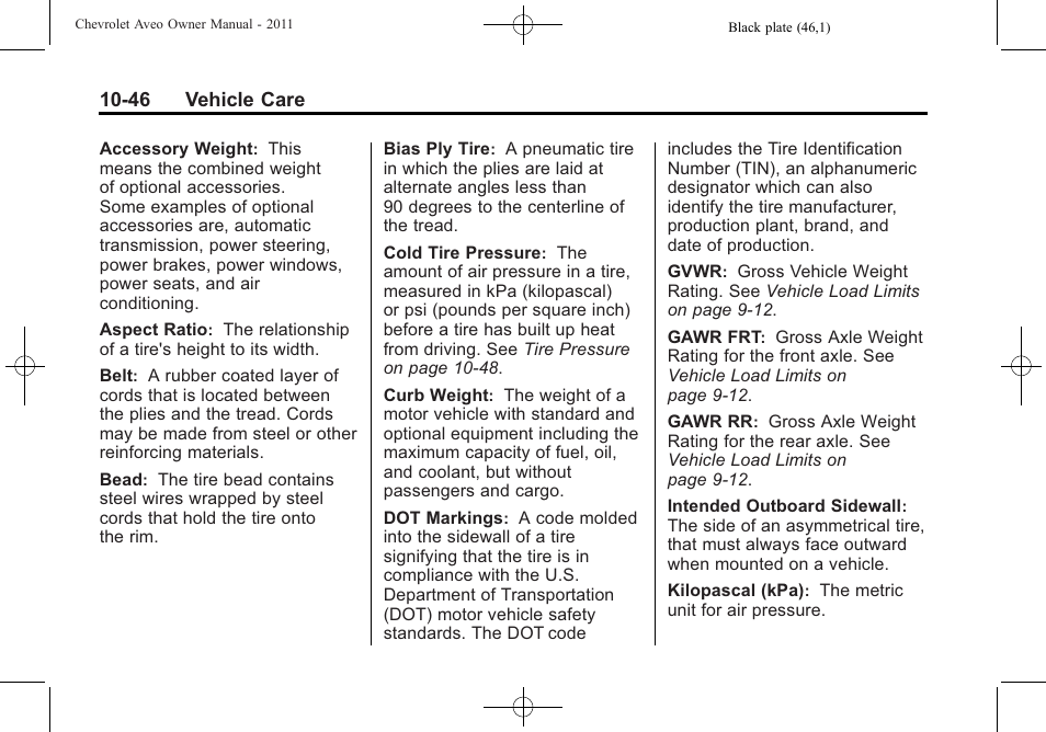 CHEVROLET 2011 Aveo User Manual | Page 248 / 328