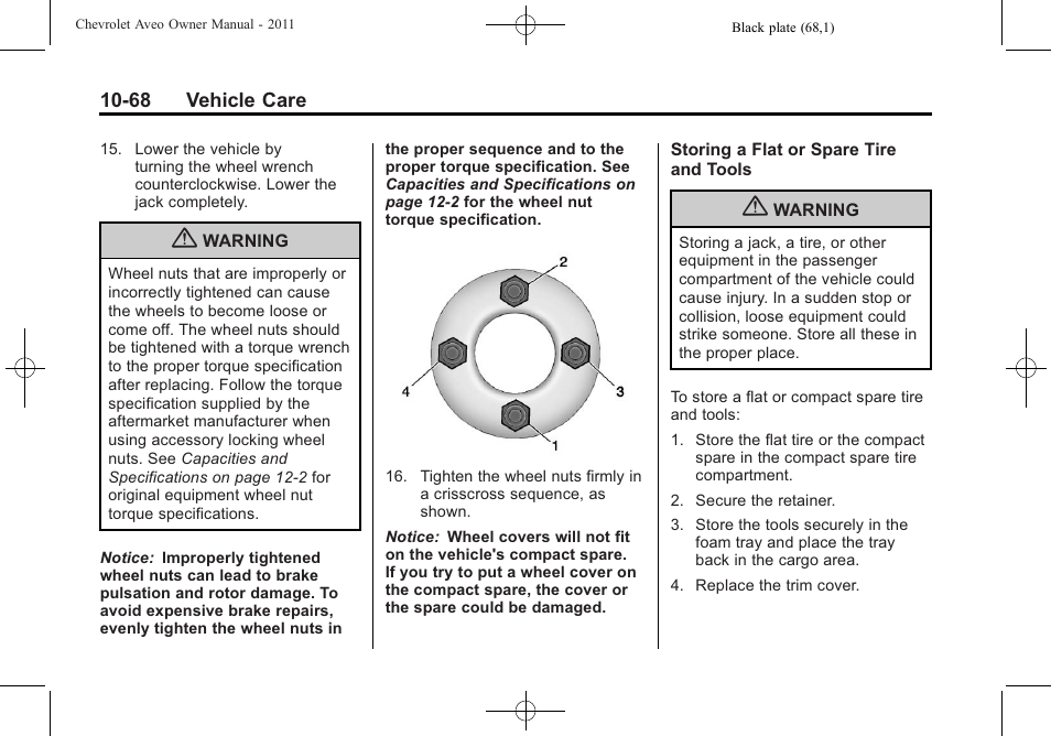 CHEVROLET 2011 Aveo User Manual | Page 270 / 328