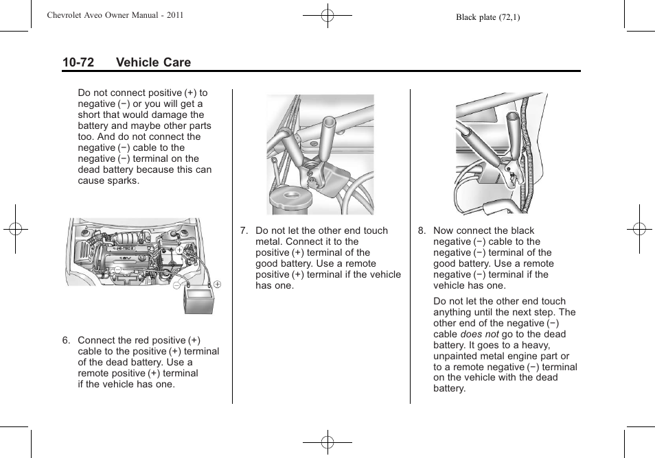 72 vehicle care | CHEVROLET 2011 Aveo User Manual | Page 274 / 328