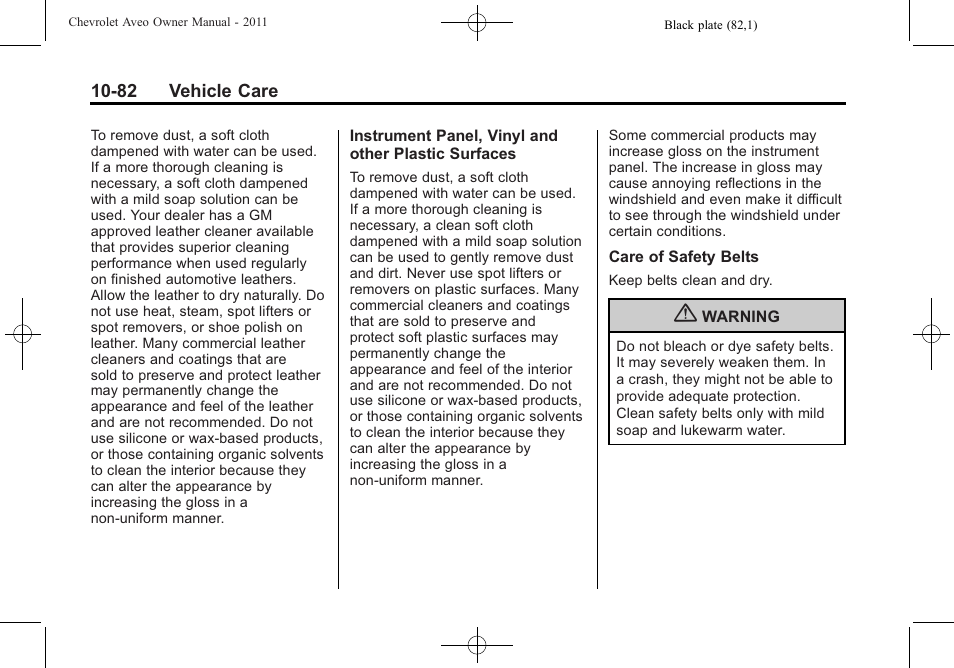 CHEVROLET 2011 Aveo User Manual | Page 284 / 328