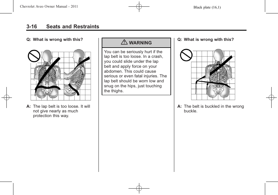 CHEVROLET 2011 Aveo User Manual | Page 66 / 328