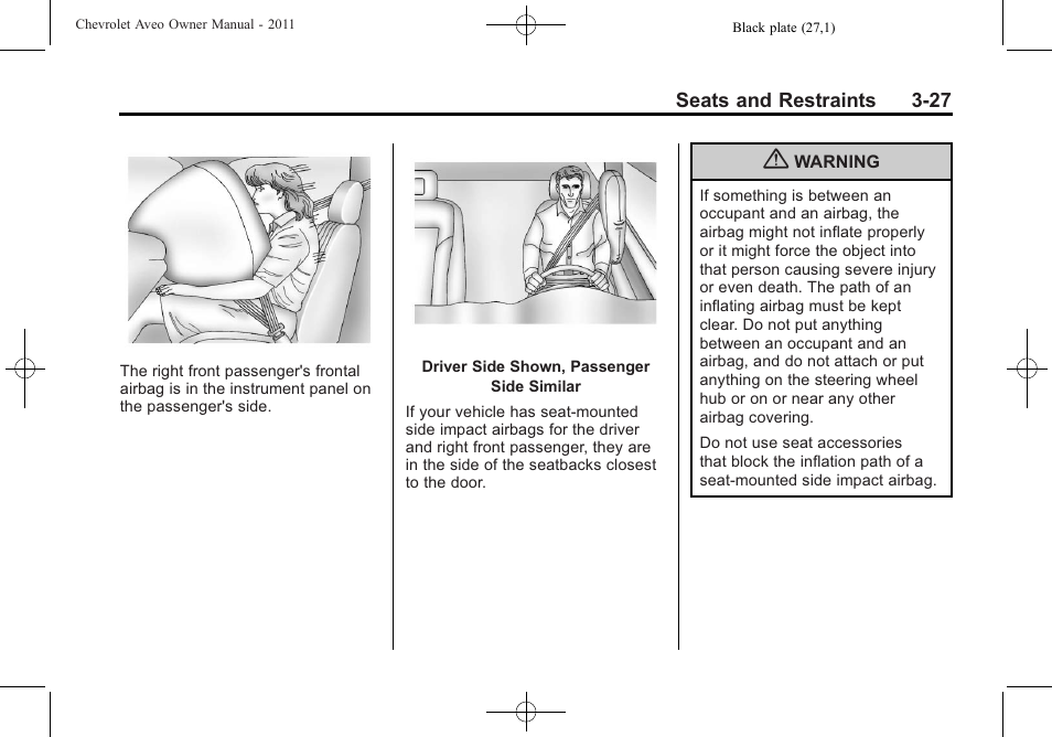 CHEVROLET 2011 Aveo User Manual | Page 77 / 328