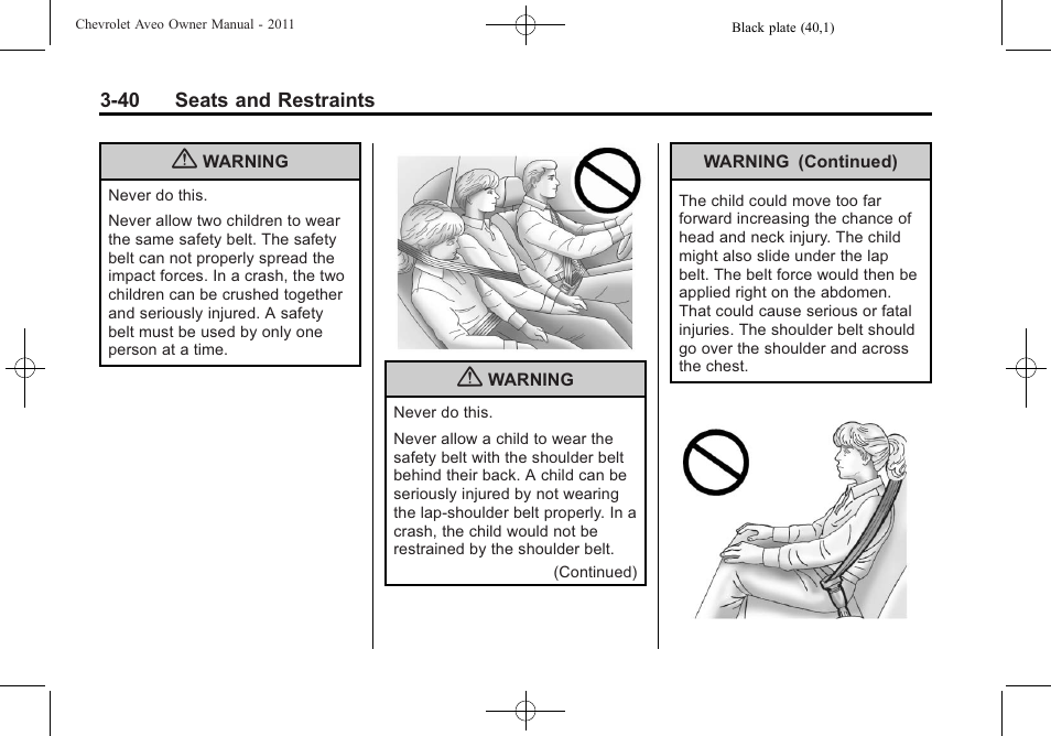CHEVROLET 2011 Aveo User Manual | Page 90 / 328