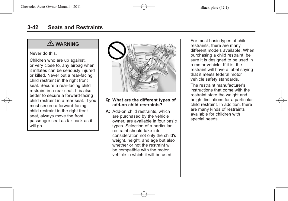 CHEVROLET 2011 Aveo User Manual | Page 92 / 328