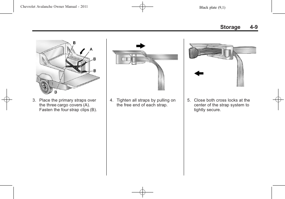 Storage 4-9 | CHEVROLET 2011 Avalanche User Manual | Page 133 / 508