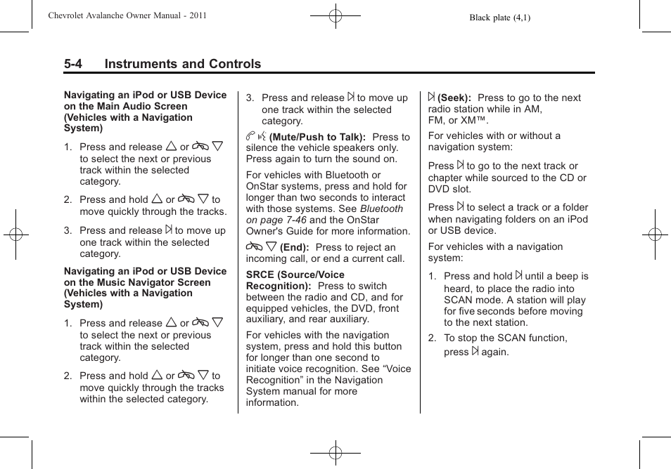 CHEVROLET 2011 Avalanche User Manual | Page 142 / 508