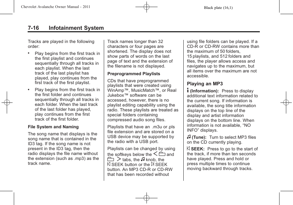 CHEVROLET 2011 Avalanche User Manual | Page 220 / 508