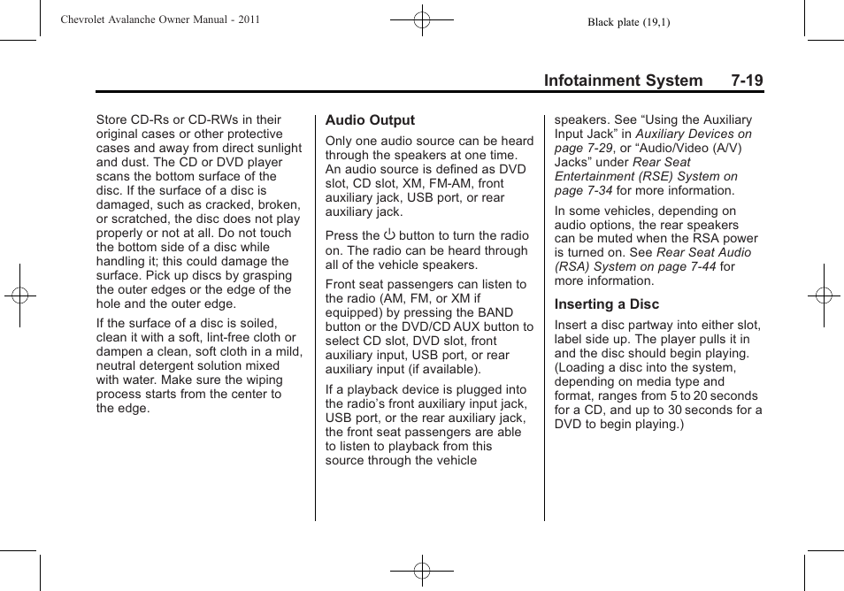 CHEVROLET 2011 Avalanche User Manual | Page 223 / 508
