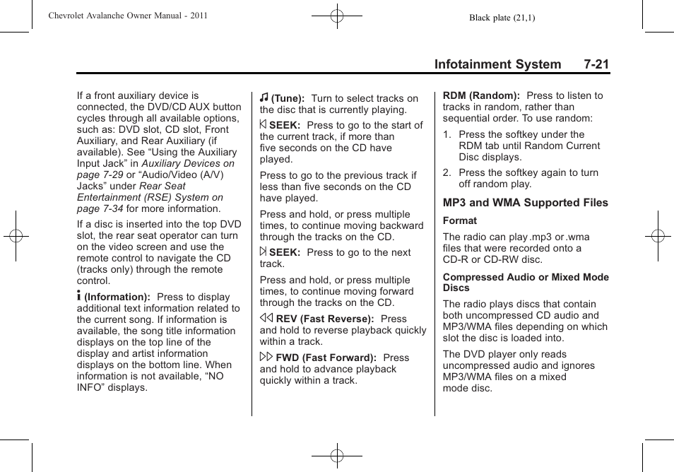 CHEVROLET 2011 Avalanche User Manual | Page 225 / 508