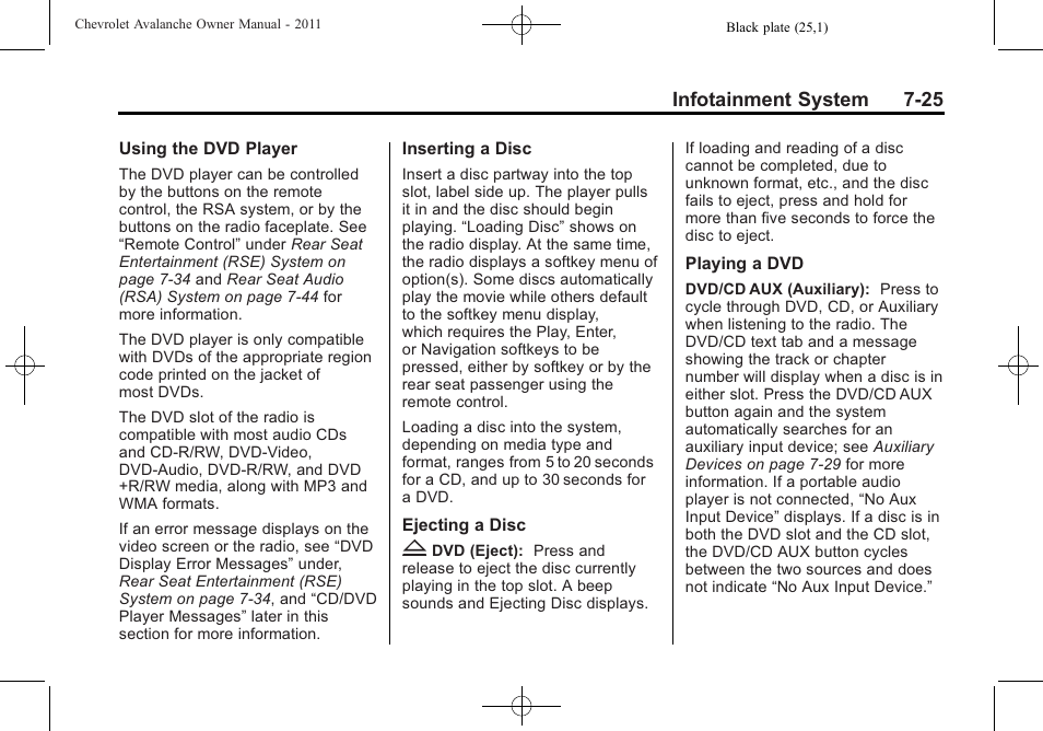 CHEVROLET 2011 Avalanche User Manual | Page 229 / 508