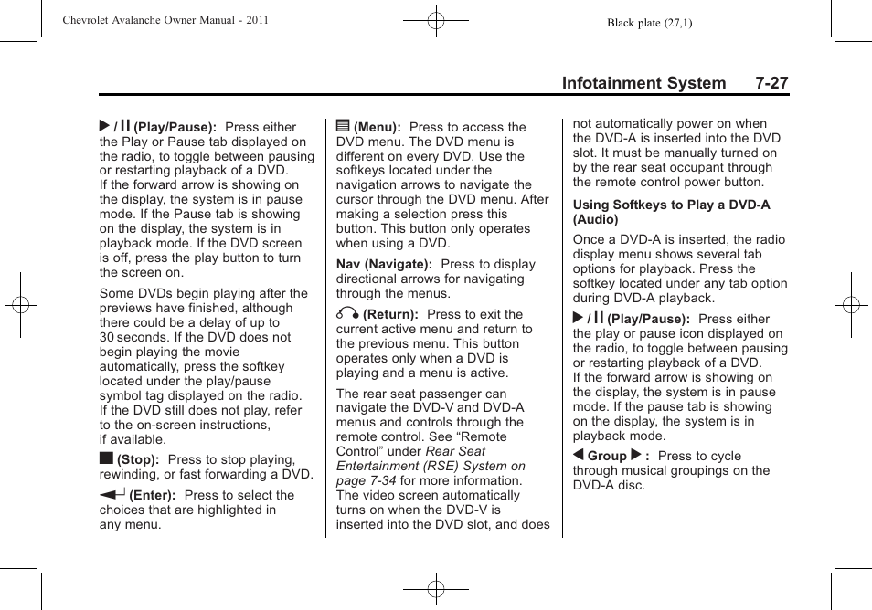 CHEVROLET 2011 Avalanche User Manual | Page 231 / 508