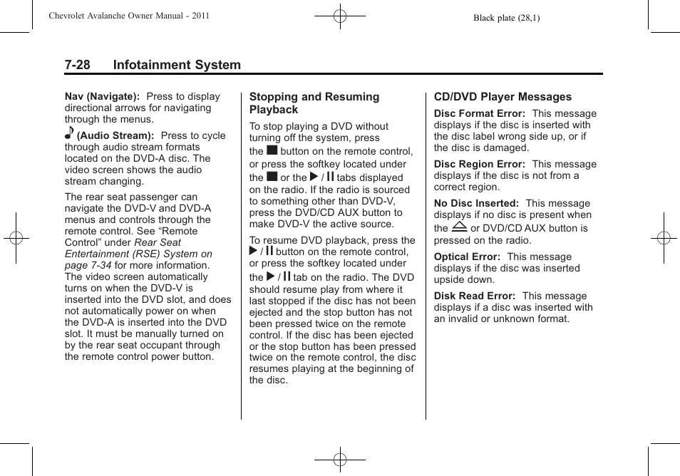CHEVROLET 2011 Avalanche User Manual | Page 232 / 508