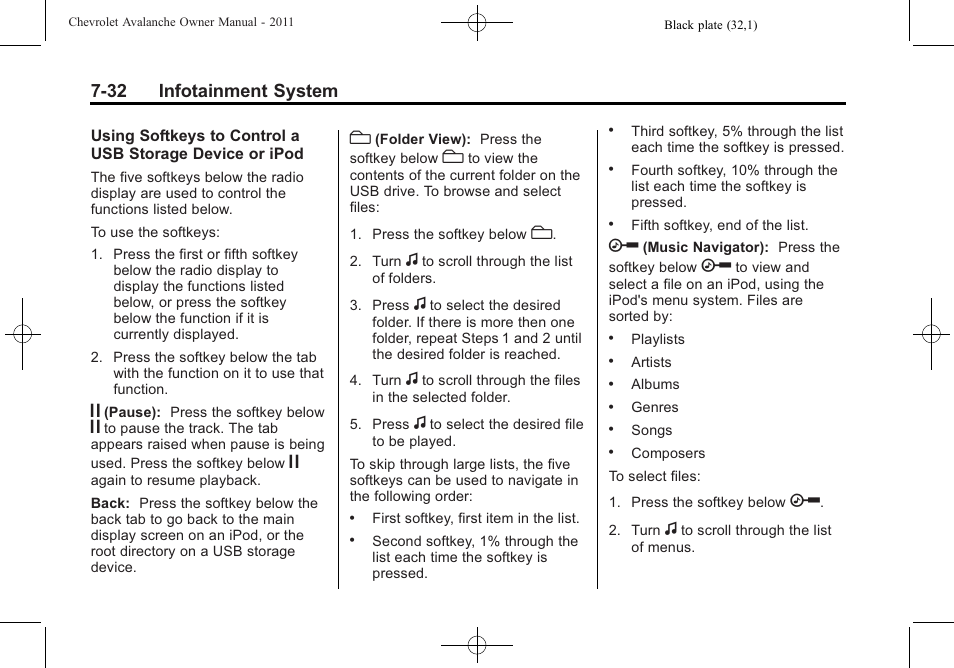 32 infotainment system | CHEVROLET 2011 Avalanche User Manual | Page 236 / 508