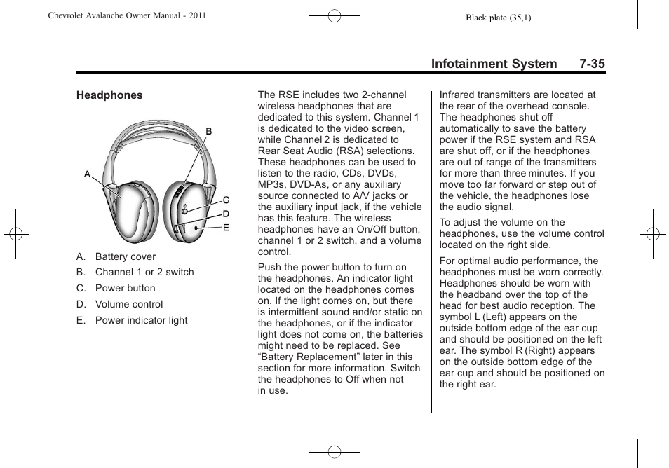 Infotainment system 7-35 | CHEVROLET 2011 Avalanche User Manual | Page 239 / 508